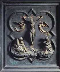 The Crucifixion, eighteenth panel of the North Doors of the Baptistery of San Giovanni, 1403-24